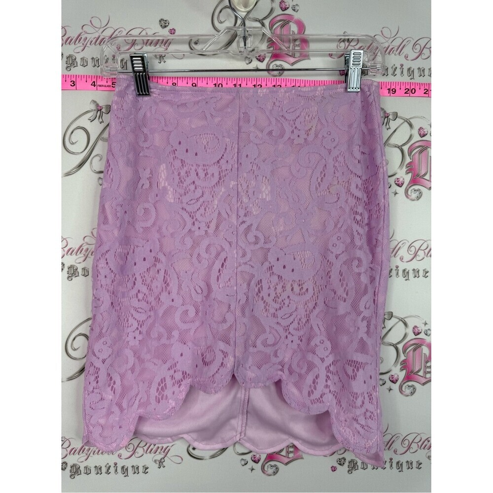Tobi skirt Lilac Lace Scalloped  Mini Skirt